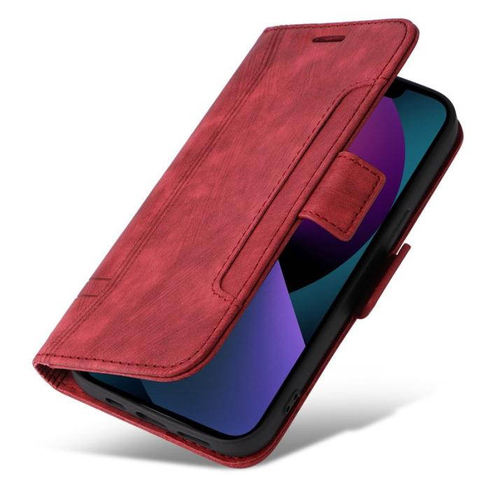 BETOPNICE - BETOPNICE 001 iPhone 15 Plånboksfodral i Konstläder - Röd