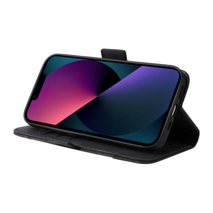 BETOPNICE - BETOPNICE 001 iPhone 15 Plånboksfodral i Konstläder - Svart
