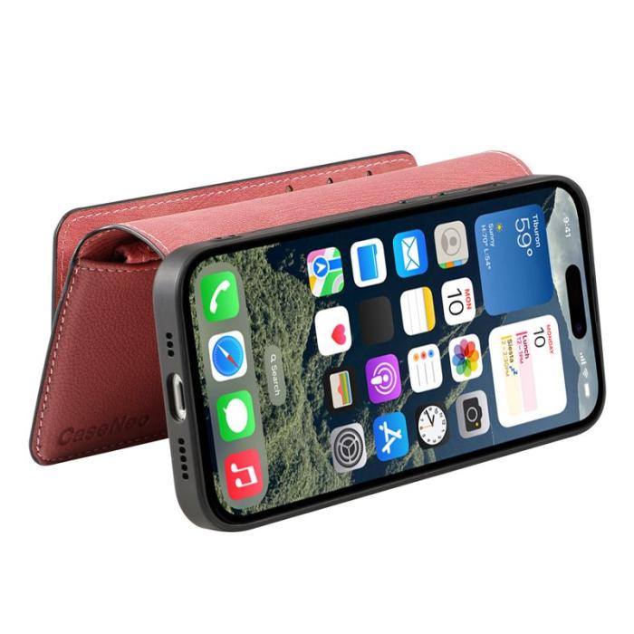 CASENEO - CASENEO MW-02 iPhone 16 Plus Plånboksfodral Konstläder - Rosa
