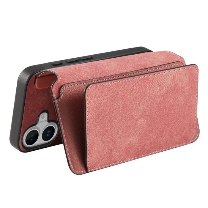 CASENEO - CASENEO MW-02 iPhone 16 Plus Plånboksfodral Konstläder - Rosa