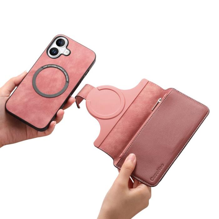 CASENEO - CASENEO MW-02 iPhone 16 Plus Plånboksfodral Konstläder - Rosa