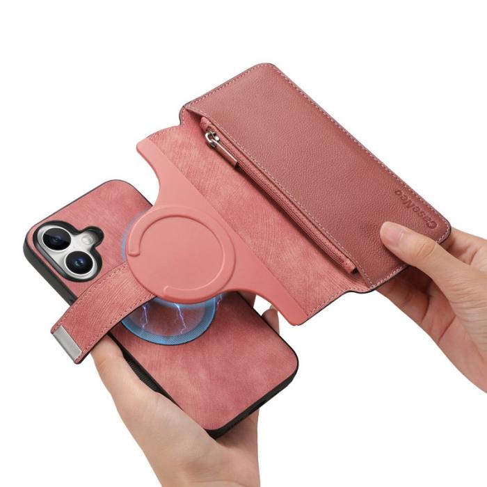 CASENEO - CASENEO MW-02 iPhone 16 Plus Plånboksfodral Konstläder - Rosa