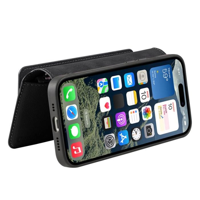 CASENEO - CASENEO MW-02 iPhone 16 Plus Plånboksfodral Konstläder - Svart