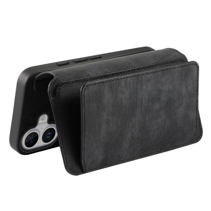 CASENEO - CASENEO MW-02 iPhone 16 Plus Plånboksfodral Konstläder - Svart
