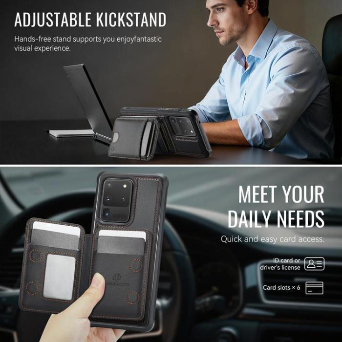 OEM - JEEHOOD Samsung Galaxy S20 Ultra Fodral Konstläder - Svart