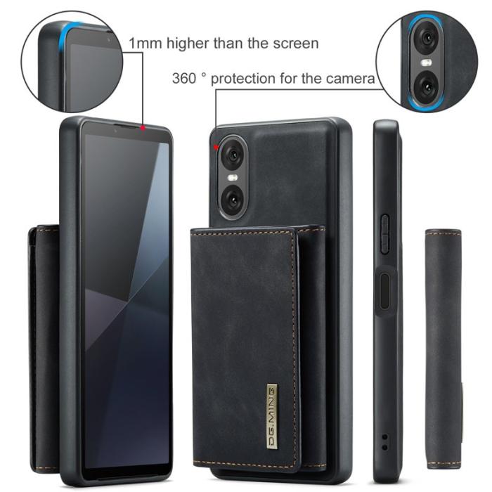 DG.MING - DG.MING Sony Xperia 10 VI Kickstand Konstläder Plånboksfodral Svart