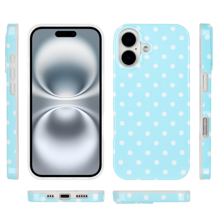 A-One Brand - iPhone 17 Mobilskal Dot Design Imd Tpu - Blå