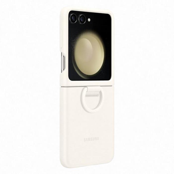 Samsung - Samsung Galaxy Z Flip 5 Mobilskal Silikon med Hållare - Cream
