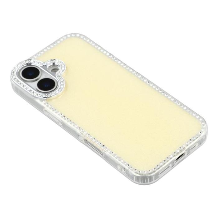 A-One Brand - iPhone 17 Mobilskal Rhinestone Edge - Glitter Ljusgul