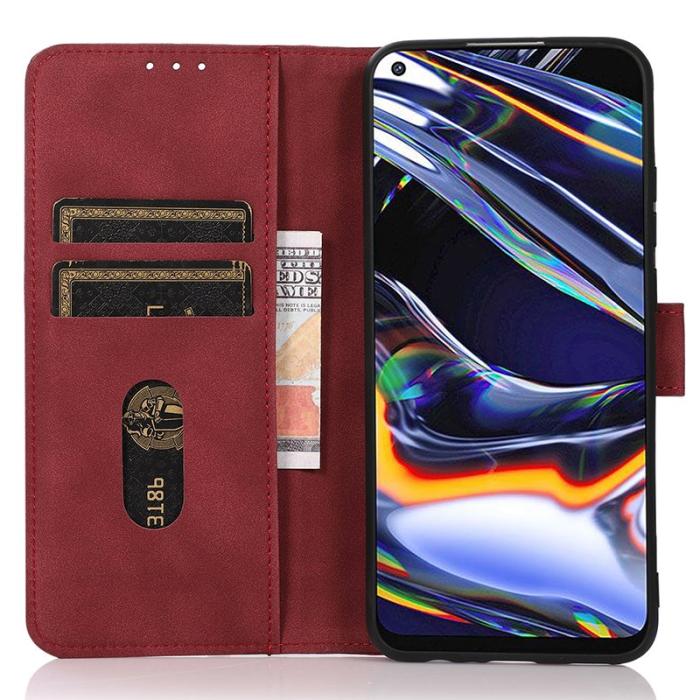 KHAZNEH - KHAZNEH för Samsung Galaxy S25/S24 Plånboksfodral Anti-Scratch Konstläder - Röd