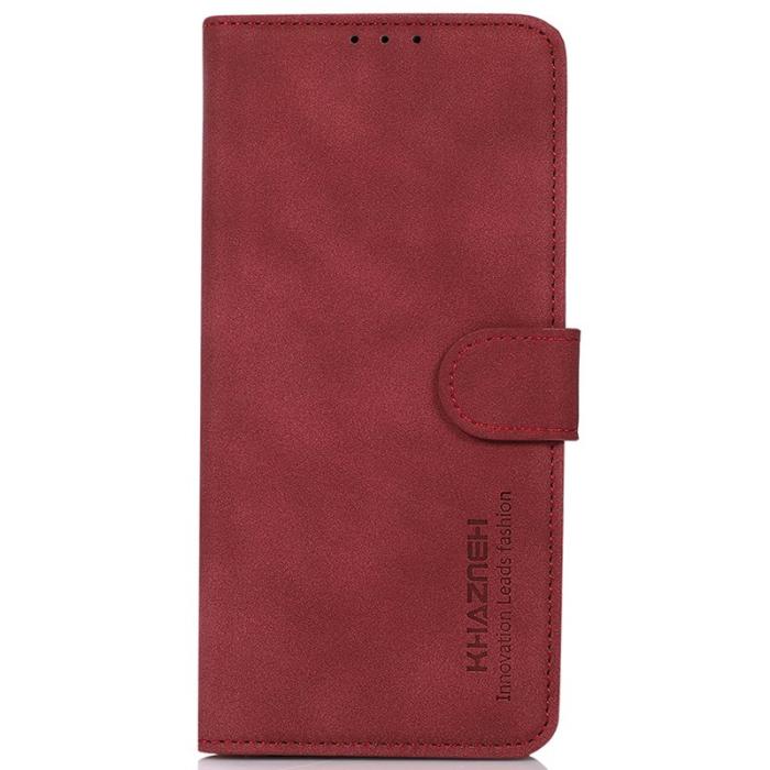 KHAZNEH - KHAZNEH för Samsung Galaxy S25/S24 Plånboksfodral Anti-Scratch Konstläder - Röd