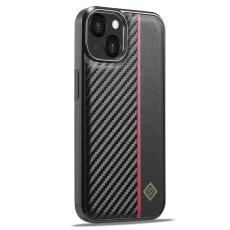 LC.imeeke - LC.IMEEKE iPhone 15 Plus Fodral - Kolfiber KonstL&auml;der - Svart