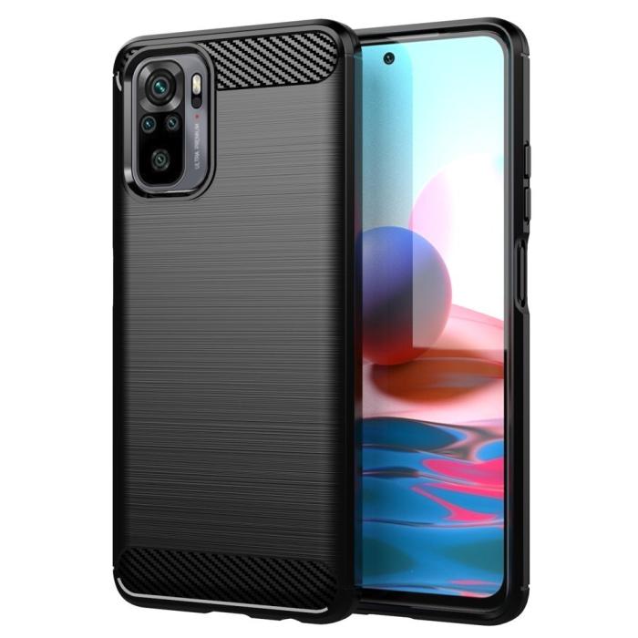 UTGATT - Carbon Flexible TPU skal till Xiaomi Redmi Note 10 / 10S Svart