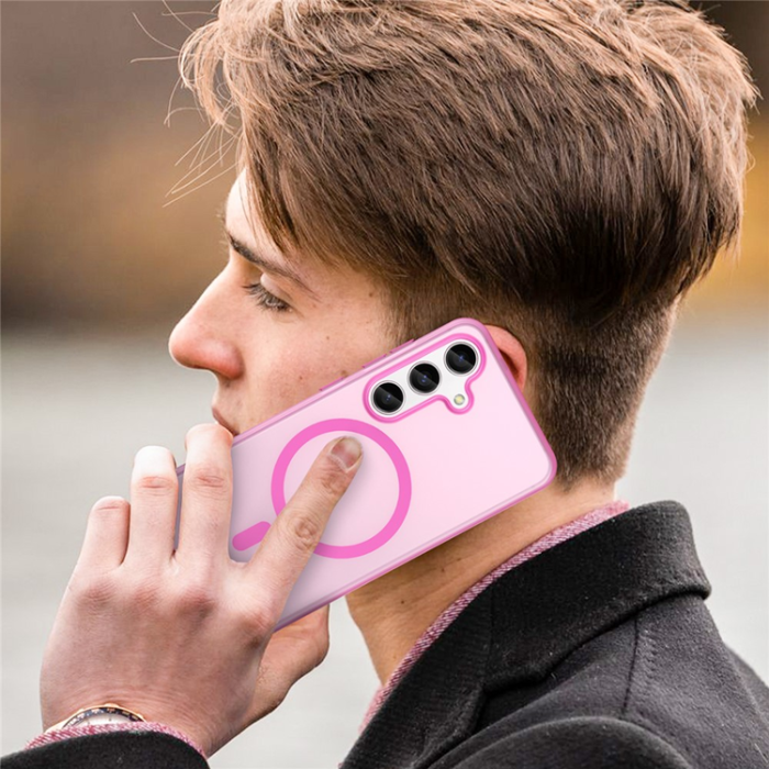 A-One Brand - Galaxy S25 Plus/S24 Plus Mobilskal MagSafe Frost - Rosa