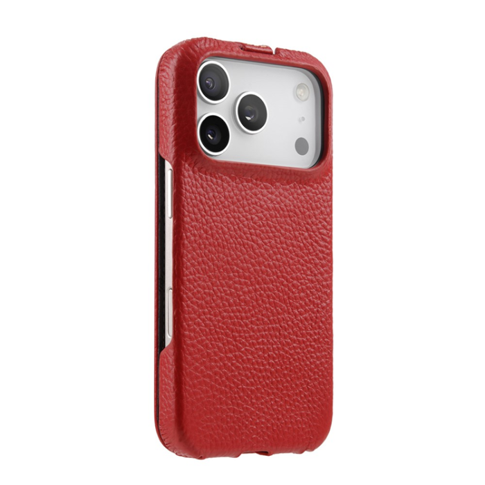 Melkco - MELKCO iPhone 17 Pro Mobilskal MagSafe Äkta Läder+PC - Röd