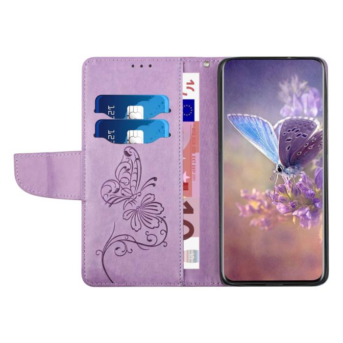OEM - Fjärilar iPhone 13 Pro Max Plånboksfodral - Lila