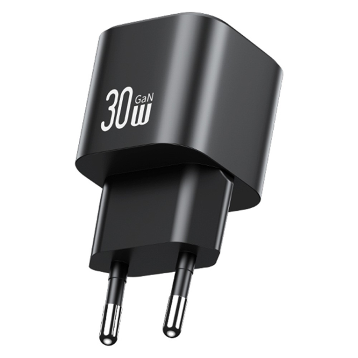 USAMS - USAMS GaN Snabbladdare USB-A - USB-C 30W CC263 Mini - Svart