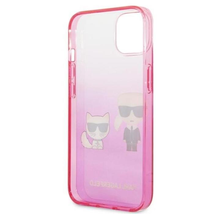 KARL LAGERFELD - Karl Lagerfeld iPhone 13 mini Skal Gradient Ikonik Karl & Choupette - Rosa