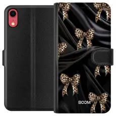 Gustaf - Pl&aring;nboksfodral till Apple iPhone XR med Leopard Bow