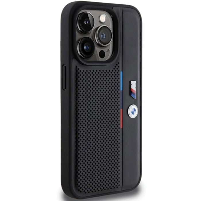 BMW - BMW iPhone 15 Pro Mobilskal Perforated Tricolor Line