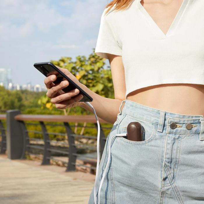 Jisulife - Jisulife Bärbar USB Handfläkt med Powerbankfunktion 4500mAh Life8 Plus - Brun