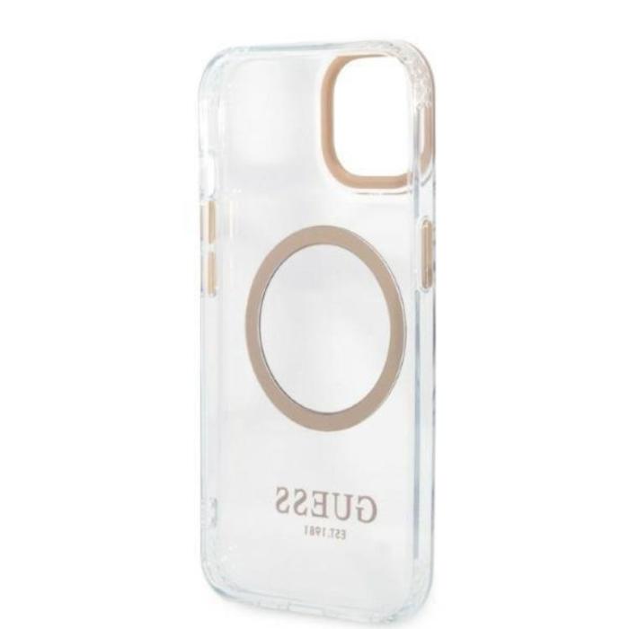 Guess - Guess iPhone 13 Skal Magsafe Metal Outline - Guld