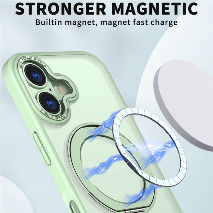 A-One Brand - iPhone 17 Mobilskal MagSafe TPU + Acrylic Kickstand - Grön