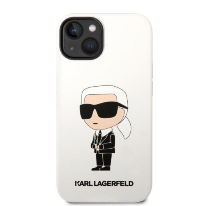 KARL LAGERFELD - Karl Lagerfeld iPhone 14 Plus Skal Silicone Ikonik - Vit