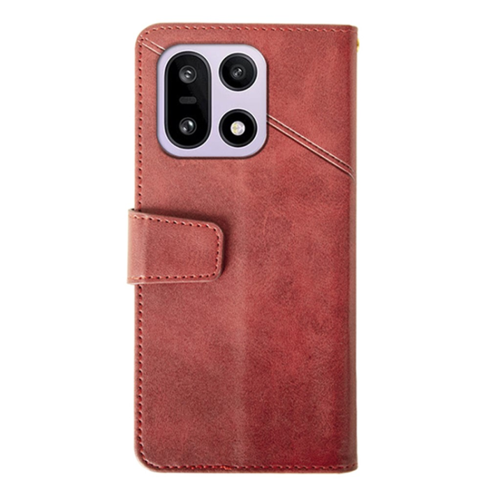 IDEWEI - IDEWEI OnePlus 15 5G Plånboksfodral Calf Texture Läder - Röd