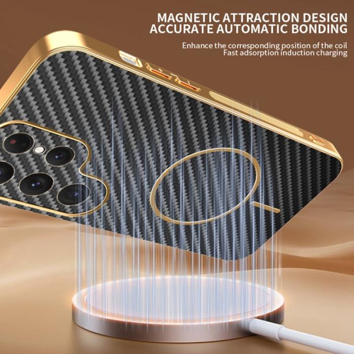 OEM - Samsung Galaxy S26 Ultra Skal Kolfiber Texturerad TPU - Svart