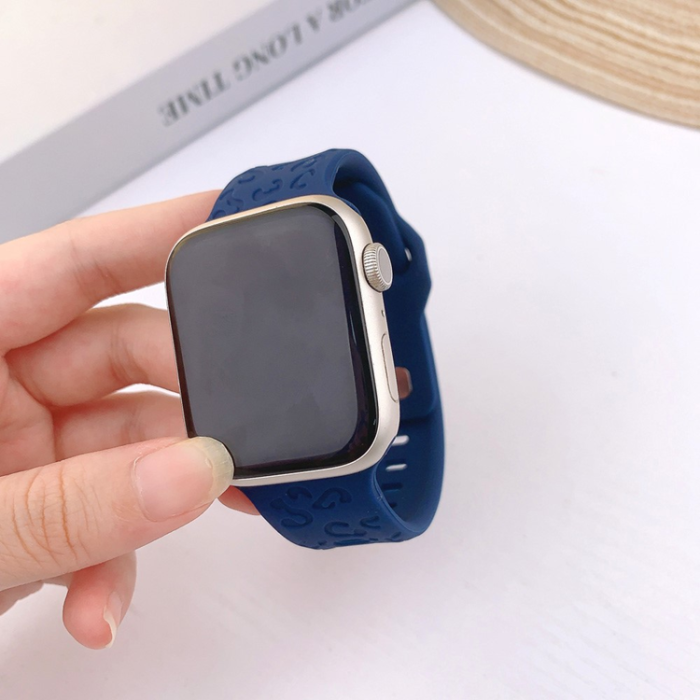 A-One Brand - Apple Watch (38/40/41mm) Armband Leopard Texture - Blå