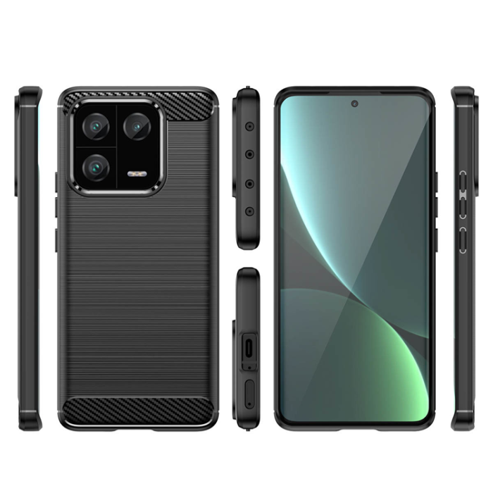 OEM - Xiaomi 13 Pro Skal Carbon Silicone Flexible - Svart