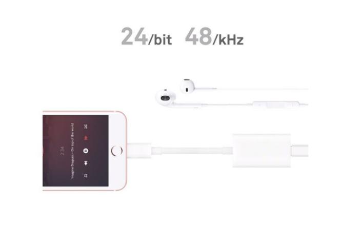 A-One Brand - Adapter för iPhone X/8/7, Ladda och lyssna på musik samtidigt