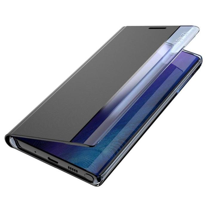 UTGATT1 - Sleep Fodral med Smart Fönster Galaxy S21 FE - Blå