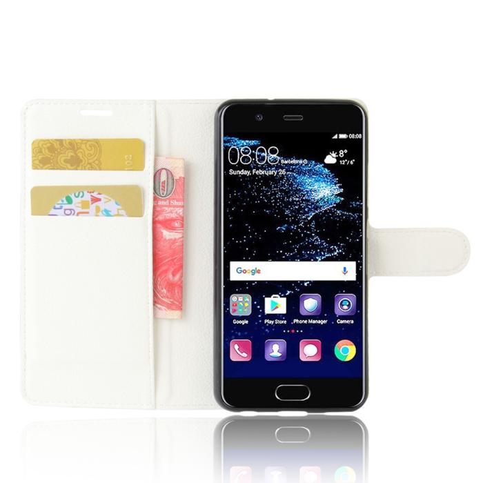 OEM - Litchi Plånboksfodral till Huawei P10 - Vit