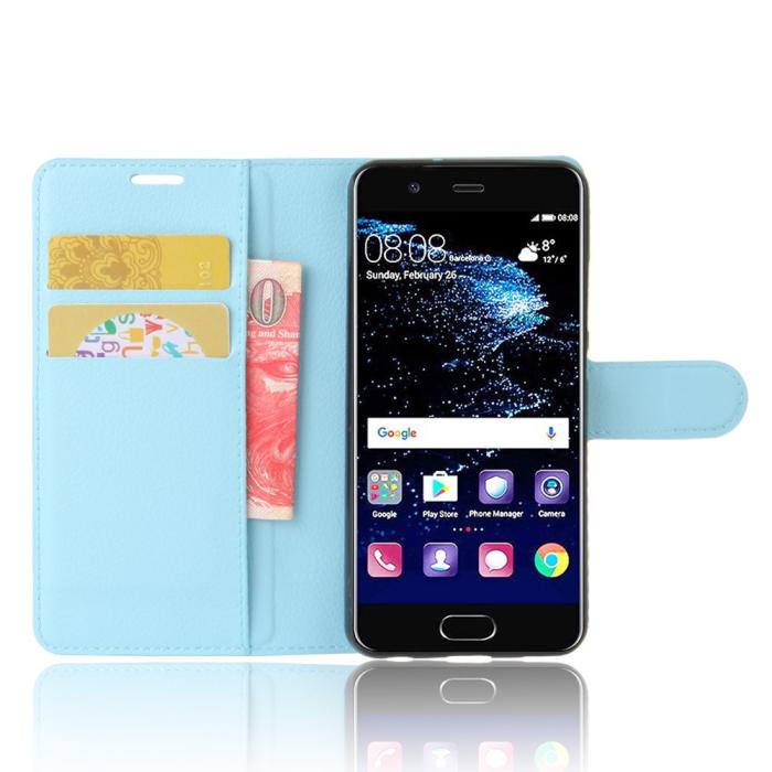 OEM - Litchi Plånboksfodral till Huawei P10 - Blå