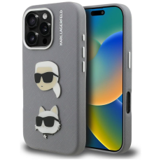 KARL LAGERFELD - Karl Lagerfeld Mobilskal F&ouml;r iPhone 16 Pro FW Grained Karl & Choupette