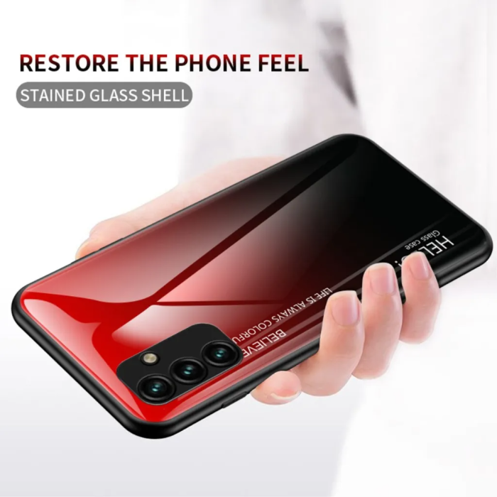 Taltech - Galaxy A14 Mobilskal Flexibelt - Gradient Röd Svart