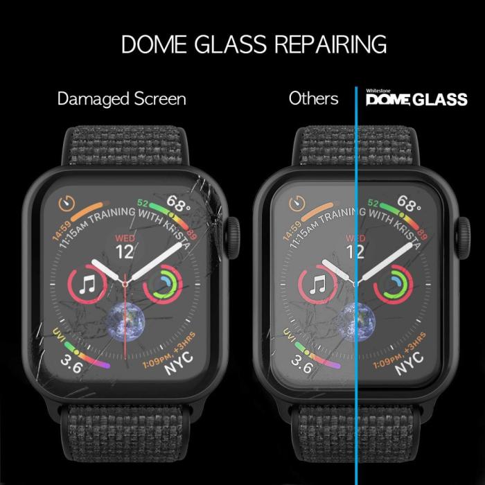 UTGATT5 - Whitestone Härdat Glas Dome Apple Watch 4/5 (44Mm) Clear