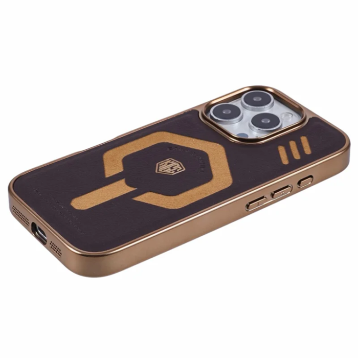 KIGC - KIGC iPhone 16 Pro Max Mobilskal Magsafe Läder - Titanguld