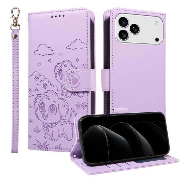 A-One Brand - iPhone 17 Pro Max Plånboksfodral RFID med handledsrem - Lila
