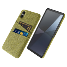 A-One Brand - Mobilskal till Sony Xperia 10 VII med Dual Kortfack Tyg + PC - Gul
