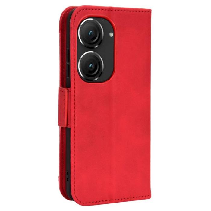 OEM - Asus Zenfone 9 Plånboksfodral PU Läder - Röd