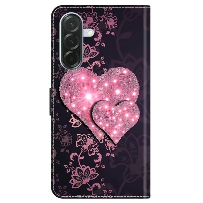 OEM - Samsung Galaxy A37 Plånboksfodral Konstläder - Lace Hearts