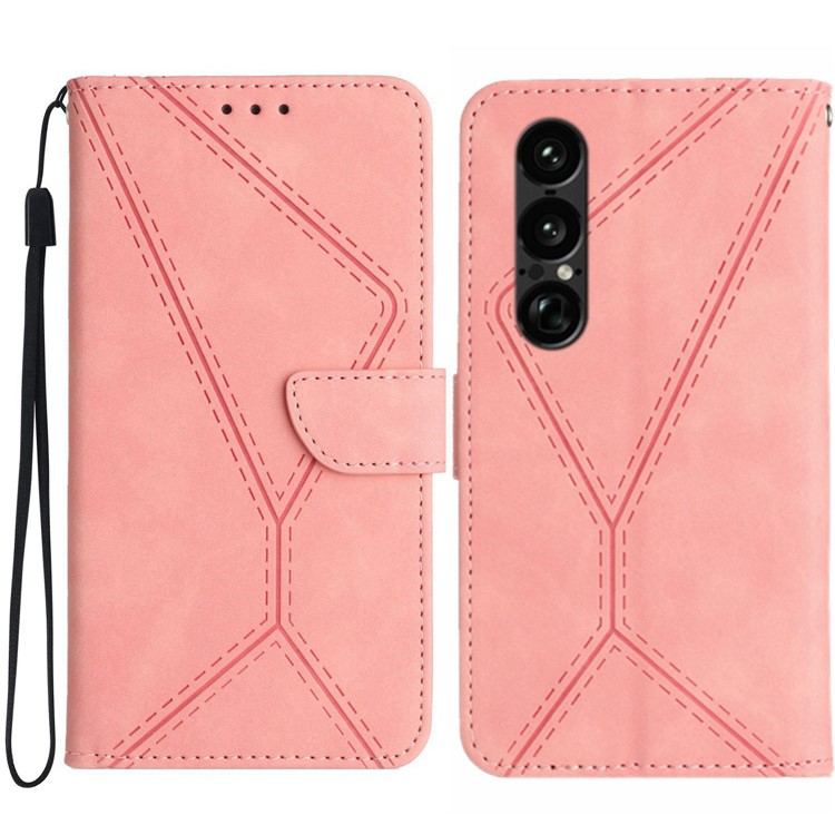Sony Xperia 1 VII Plånboksfodral Skin Touch Lines Imprinted | 2353 | AlltMobil