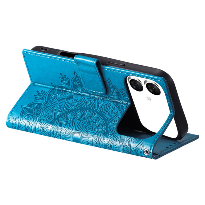 A-One Brand - Galaxy S26 Edge Plånboksfodral Imprinted Totem Läder - Blå