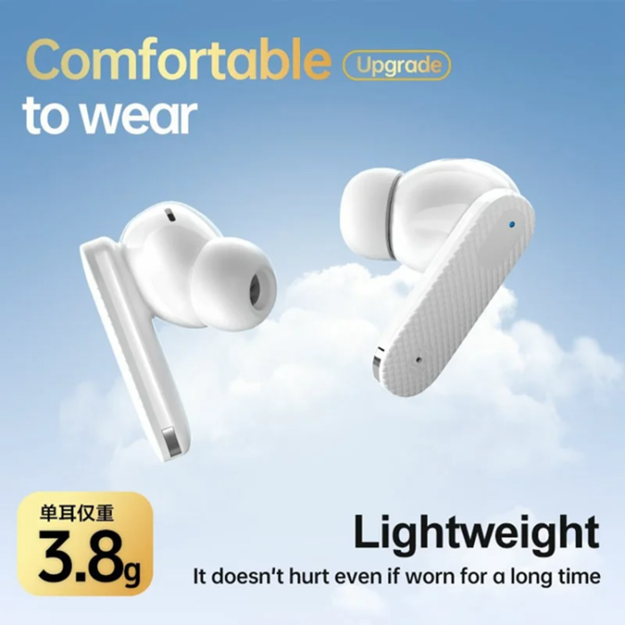 FINGERTIME - FINEBLUE Stereo TWS Trådlösa Bluetooth Hörlurar In-Ear Dual Mic ANC - Vit