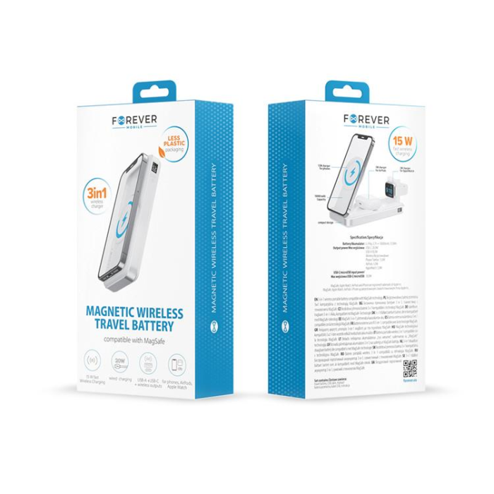 Forever - Forever Qi2 15W Trådlös Laddare Magnetisk - Silver