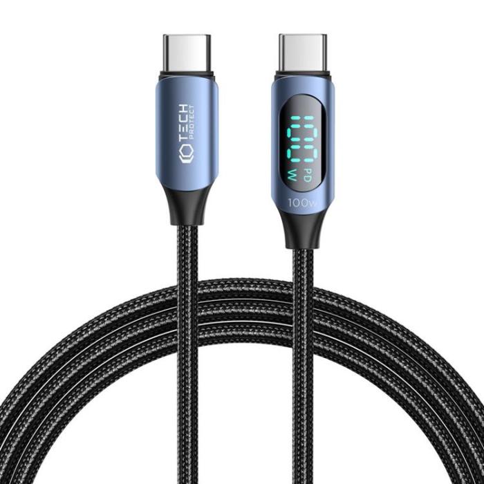 Tech-Protect - Tech-Protect USB-C till USB-C kabel Ultraboost LED 1m - Blå