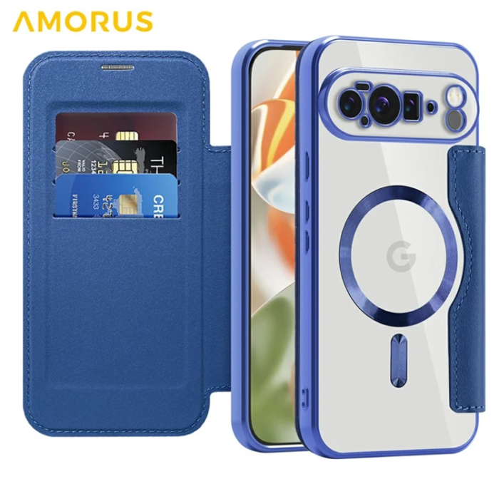 AMORUS - AMORUS Google Pixel 10 Pro XL Plånboksfodral Magsafe RFID - Sapphire